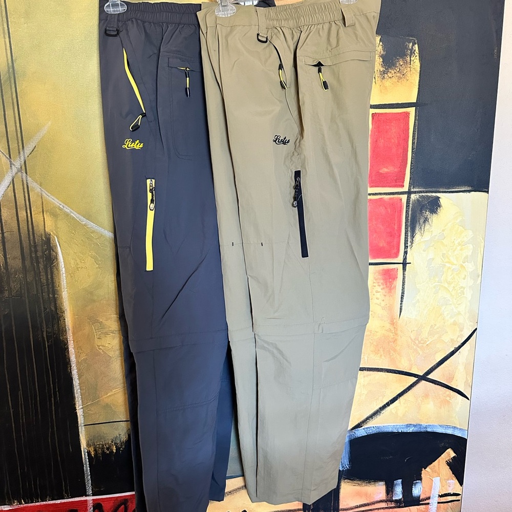 Lot of Men's Dual-Tone Cargo Pants - Gray and Tan